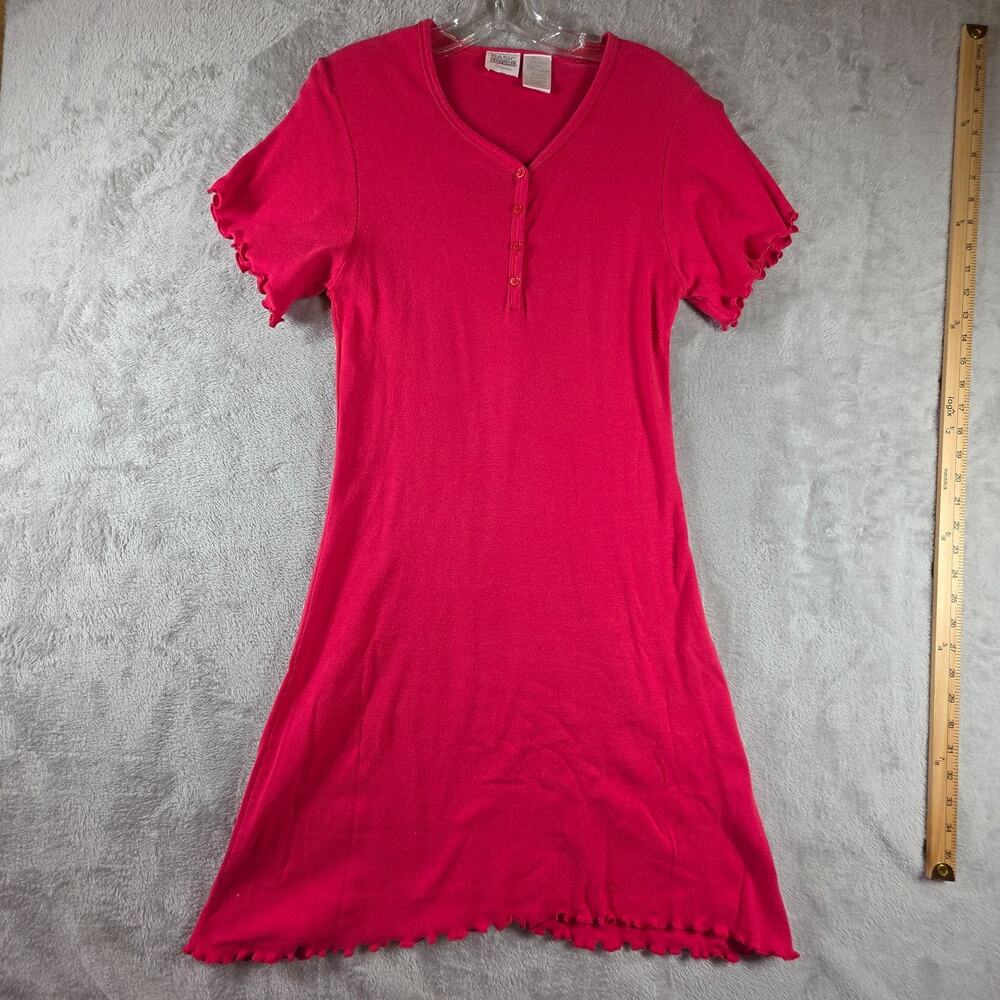 Basic Editions Intimates Hot Pink Sleep Shirt Nightgown Womens Small 100% Cotton
